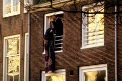 Airing out the quilt, Amsterdam